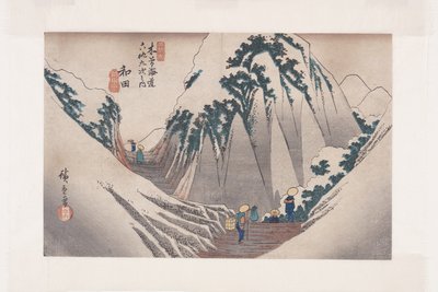 nr. 29, Wada (farget treblokktrykk) av Ando or Utagawa Hiroshige