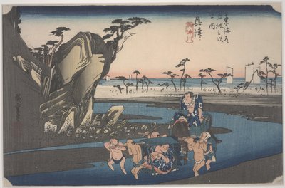 Okitsu-elven av Ando or Utagawa Hiroshige