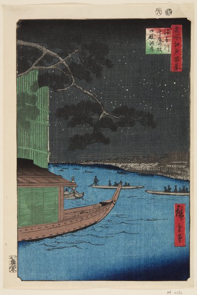 Pineo f Sutsukes forslag d Asakusa River (Asakusa River defensiv furuhest og sult) av Ando or Utagawa Hiroshige