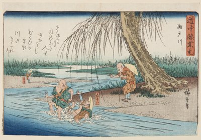 Seto River (Setogawa) (farget treblokktrykk) av Ando or Utagawa Hiroshige