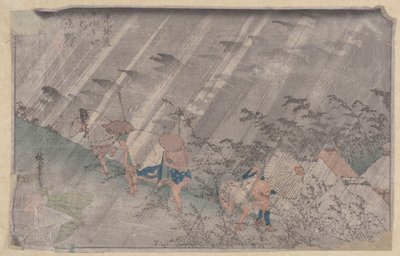 Hør (svart treblokk) av Ando or Utagawa Hiroshige