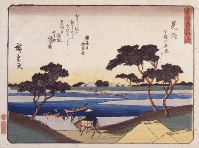 Station 29, Mitsuke (farget treblokktrykk) av Ando or Utagawa Hiroshige
