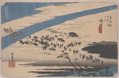 Suruga-bredden ved Oi-elven av Ando or Utagawa Hiroshige
