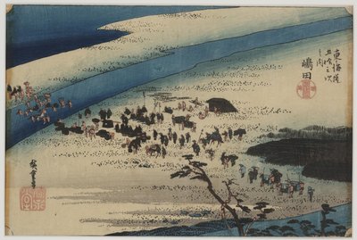 Suruga Bank of the Oi River av Ando or Utagawa Hiroshige