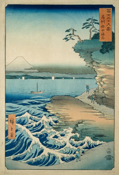 Kysten ved Hota i Awa-provinsen av Ando or Utagawa Hiroshige
