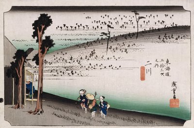 The Monkey Plateau, Futagawa", fra serien "The Fifty-Three Stations of the Tokaido" av Ando or Utagawa Hiroshige