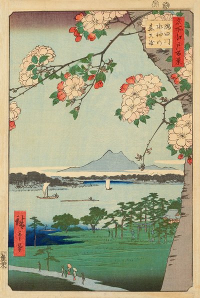 Suijin-skogene og Massaki ved Sumida-elven av Ando or Utagawa Hiroshige