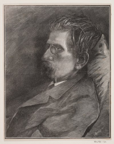 Portrett av J.P. Jacobsen av André Bork