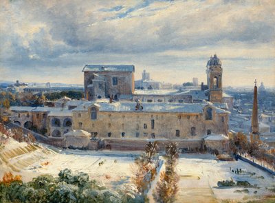 Santa Trinità dei Monti i snøen av André Giroux