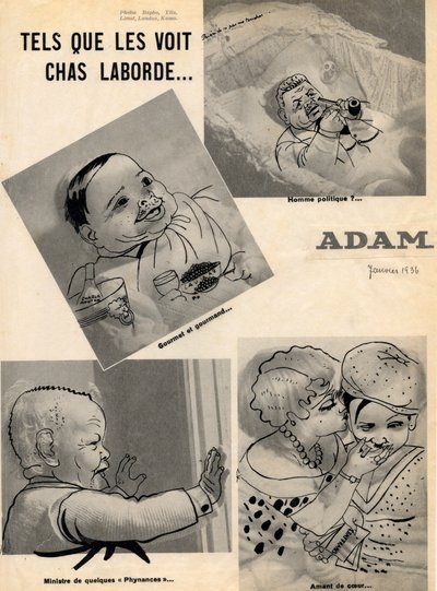 Édouard Herriot, statsråd, Édouard Daladier, forsvarsminister og Marcel Régnier, finansminister, i #39;Adam#39; av André Limot