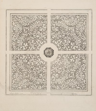Design for Parterre, fra Theatre des Plans et Jardinages, pub.1652 (gravering) av André Mollet