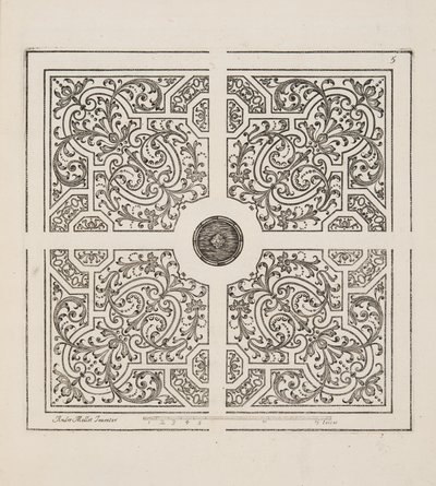 Design for Parterre, fra Theatre des Plans et Jardinages, pub.1652 (gravering) av André Mollet