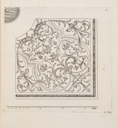 Design for Parterre, fra Theatre des Plans et Jardinages, pub.1652 (gravering) av André Mollet
