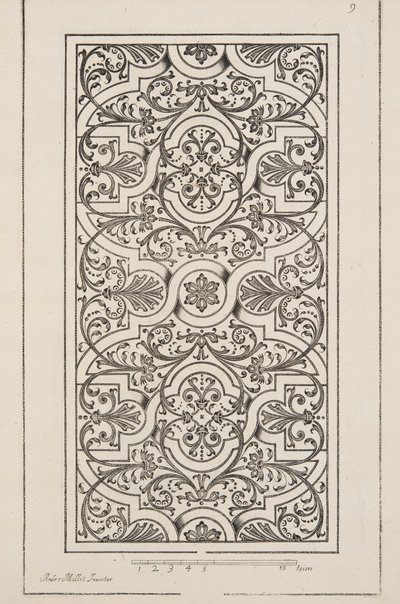 Design for Parterre, fra Theatre des Plans et Jardinages, pub.1652 (gravering) av André Mollet