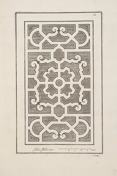 Design for Parterre, fra Theatre des Plans et Jardinages, pub.1652 (gravering) av André Mollet