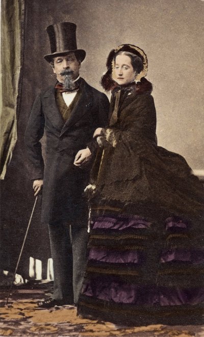 Napoleon III og keiserinne Eugenie av Disderi (1819-1889) - ca. 1865 - Digital fargelegging av Andre Adolphe Eugene Disderi