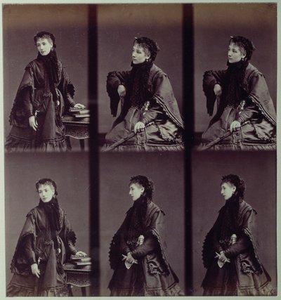 Portrett av Sarah Bernhardt (1844-1923) i bydrakt av Andre Adolphe Eugene Disderi