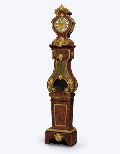 En Regency ormolu-montert kvartslående klokke, ca. 1720 (ormolu, messinginnlegg, tonet horn og kingwood) av Andre Charles (attr. to) Boulle