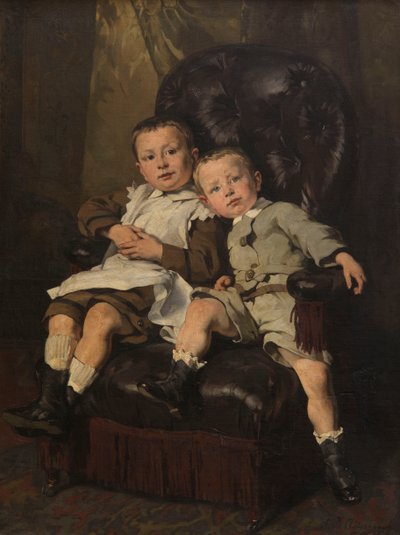 Paul og Edmond Roger, stebarn til maleren av Andre Cluysenaar