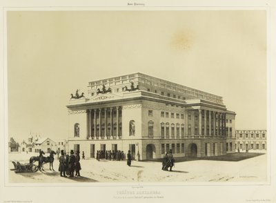 Alexandrinsky Theatre i St. Petersburg, ca. 1840 av Andre Durand