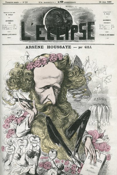 Arsene Housset dit Houssaye (1815-1896), en fransk mann med bokstaver. Omslag i "" L