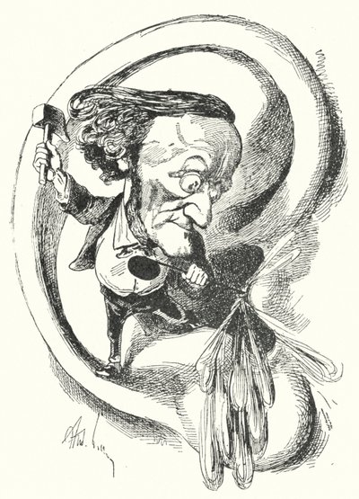 Karikatur av den tyske komponisten Richard Wagner (litho) av Andre Gill
