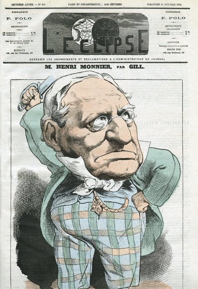Tegneserie av Henri Monnier (1799-1877), fransk dramatiker, tegneserieskaper, skuespiller. Omslag i "" L