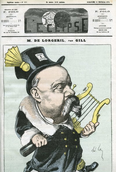Tegneserie av Viscount de Lorgeril, fransk politiker. Omslag i "" L