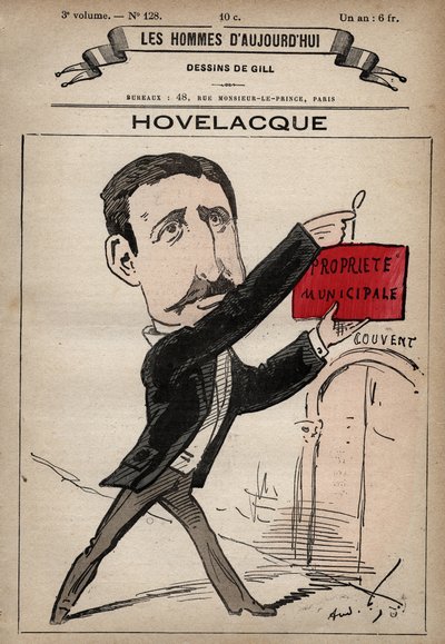 Tegneserie av Abel Hovelacque 1873-1896 Engelsk lingvist og antropolog fra 