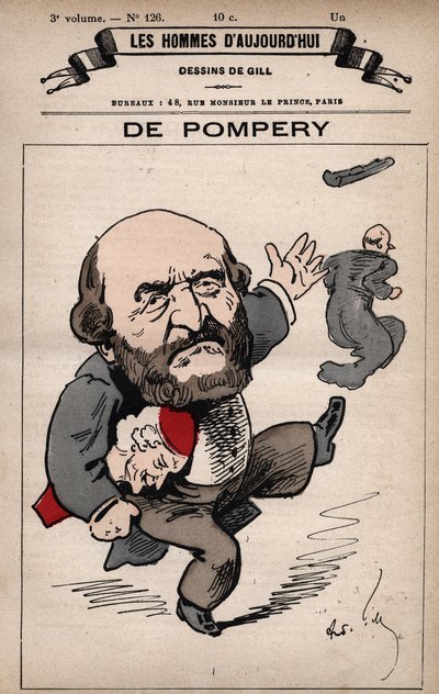 Tegneserie av Edouard de Pompery 1812-1895 fra 