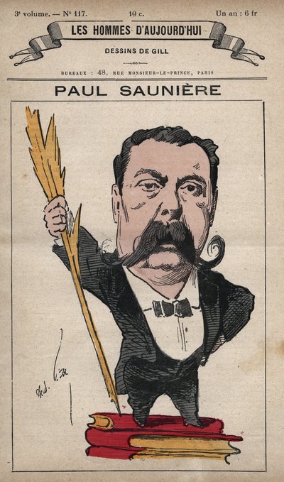 Tegneserie av Paul Sauniere (1827-1894) fra 'Les Hommes d'Today' ca. 1779 - 1880 av André Gill (1840-85) av Andre Gill
