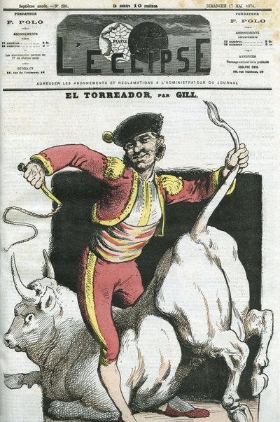 Tegneserie av en Torreador. Omslag i "" L