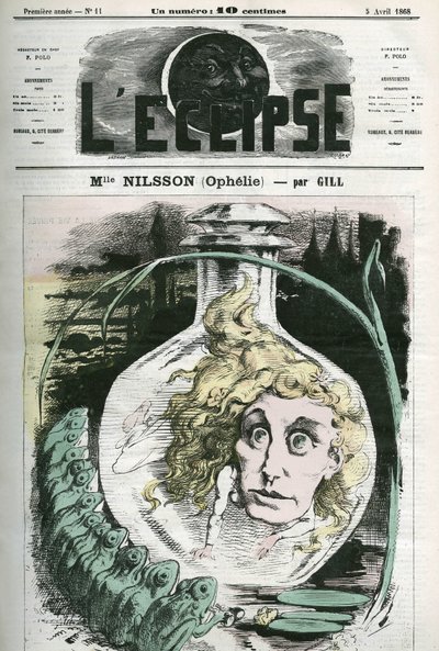 Christine Nilsson i rollen som Ophelie (1843- rundt 1880) svensk operasanger. Omslag i "" L