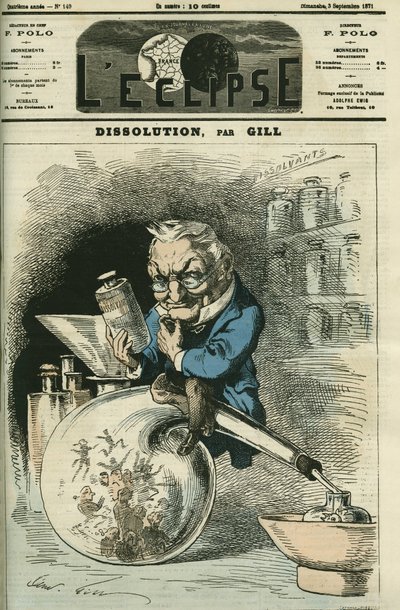 Oppløsning, Adolphe Thiers (1797-1877), historiker og republikkens president. Omslag i "" L