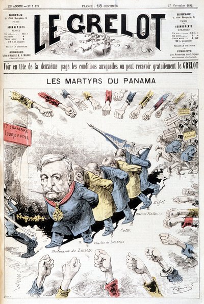 Ferdinand de Lesseps - av Gill, i "The Men of Today", sent på 1800-tallet av Andre Gill