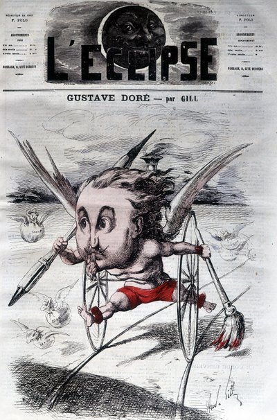 Gustave Doré. Fransk tegner og maler (1832 til 1883). Tegneserie DeGill. Formørkelsen. av Andre Gill