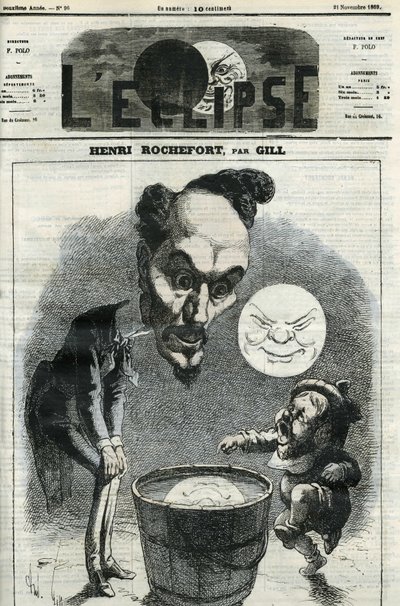 Henri Rochefort (1831-1913), fransk journalist, forfatter og politiker. Omslag i "" L