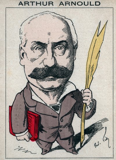 Portrett av Arthur Arnould (1833-1895), en fransk journalist og politiker, han deltok aktivt i Paris Commune - tegneserie av Andre Gill i "Les Hommes d