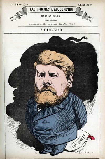 Portrett av Eugene Spuller (1835-1896), fransk politiker og advokat. Tegneserie av Gill, i «Les Homme d