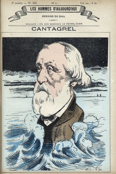 Portrett av Felix Francois Jean Cantagrel (1810-1887), brevmann, kommunalråd og stedfortreder i Paris. Tegneserie av Gill, Paris. av Andre Gill