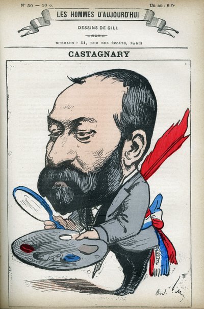 Portrett av Jules Castagnary (1830-1888), fransk politiker, advokat, journalist, amatør og kunstkritiker. Tegneserie av Gill, Paris. av Andre Gill
