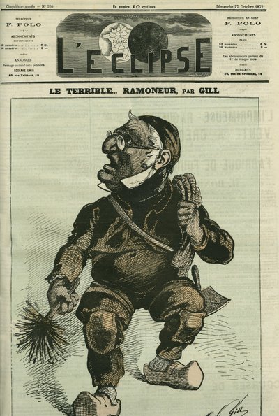 Den forferdelige skorsteinen, Adolphe Thiers (1797-1877), fransk historiker og statsmann. Omslag i "" L'Eclipse"" av Gill, 27. oktober av Andre Gill