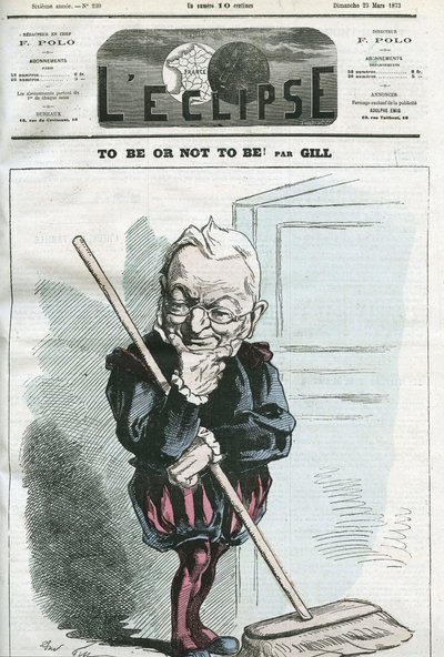 Å være eller ikke være, tegneserie av Adolphe Thiers (1797-1877), fransk statsmann. Omslag i "" L