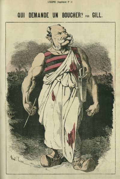 Hvem ber om en slakter, karikatur av Vilhelm I av Tyskland (1797-1888), vinner av krigen i 1870. i "" L