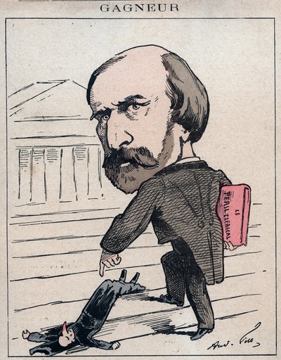 Wladimir Gagneur (1807-1889) Fourierist og sosialistisk økonom, stedfortreder for Jura (1873) - Tegneserie av Andre Gill i «Les Hommes d