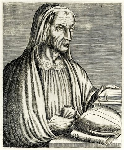 Gregory of Tours fra ?True Portraits?? av André Thévet utgitt i 1594 av Andre Thevet