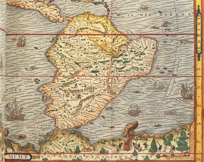 Kart over Sør-Amerika fra Cosmographie av Andre Thevet av Andre Thevet