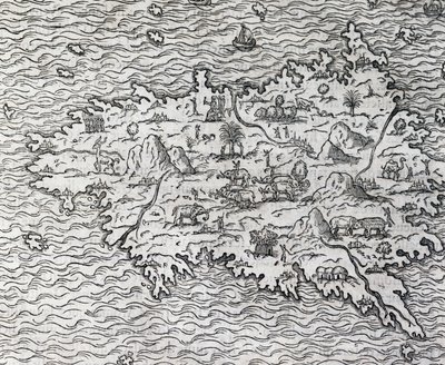 Kart over Sumatra, gravering av Andre Thevet (1504-1592), Paris, Frankrike av Andre Thevet