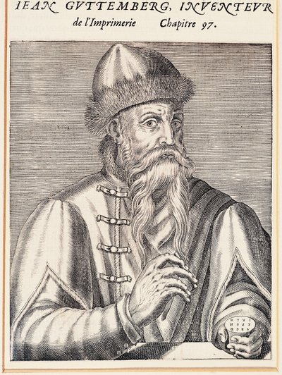 Portrett av Johann Gutenberg (Mainz, ca. 1394-1399-Mainz av Andre Thevet