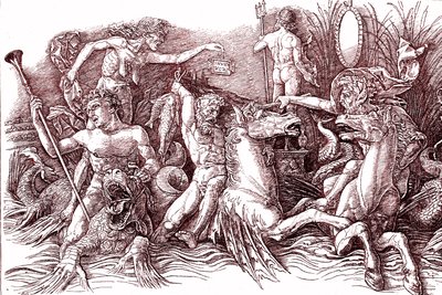 Battle of the Marine Gods etter Andrea MANTEGNA (1431-1506). av Andrea (after) Mantegna